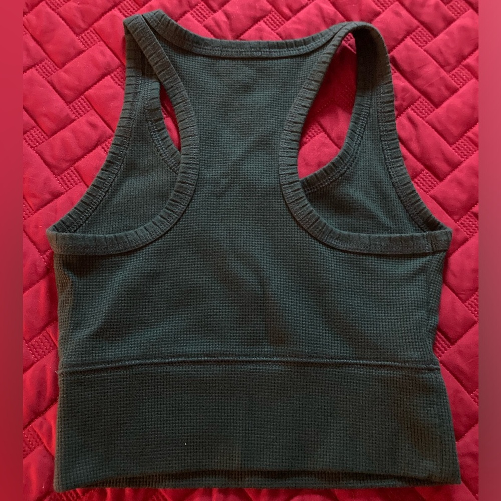 Waffle Knit Racerback Crop Top - Picture 2 of 3